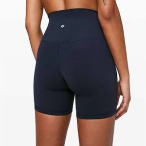 Women's Navy High-Waisted Shorts Align Biker Shorts